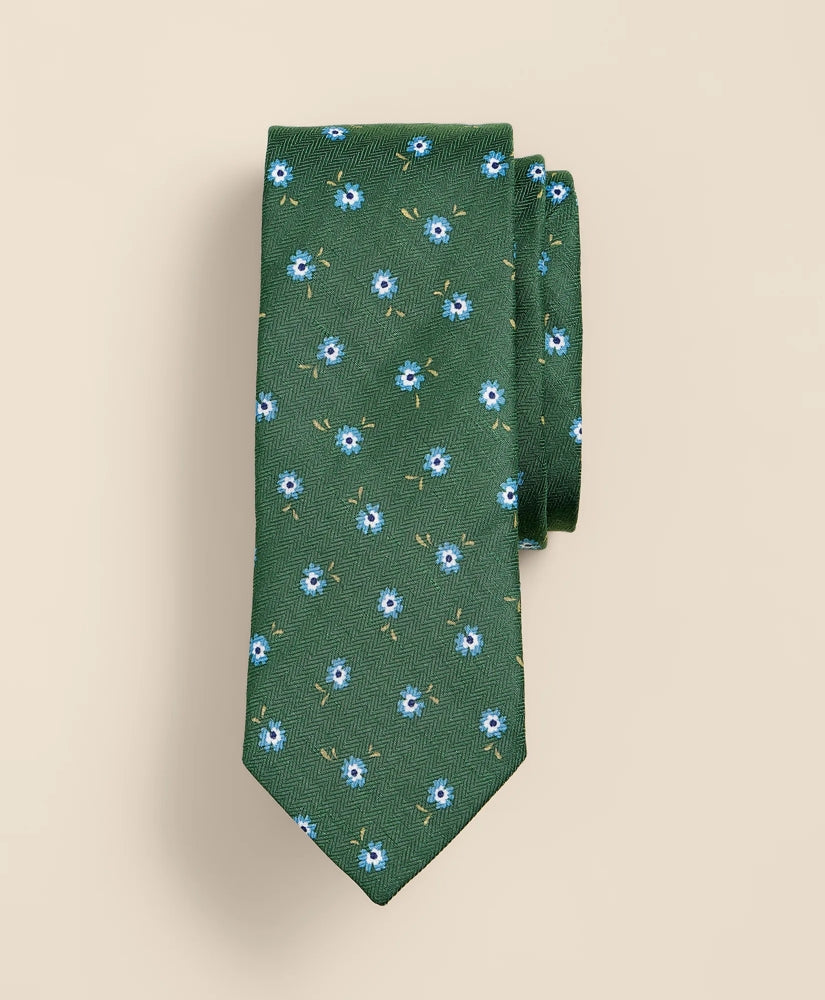Silk-Linen Flower Tie / Brooks Brothers Men