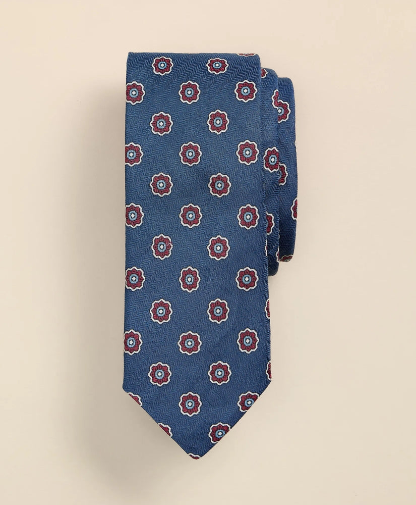 Silk-Linen Foulard Tie / Brooks Brothers Men