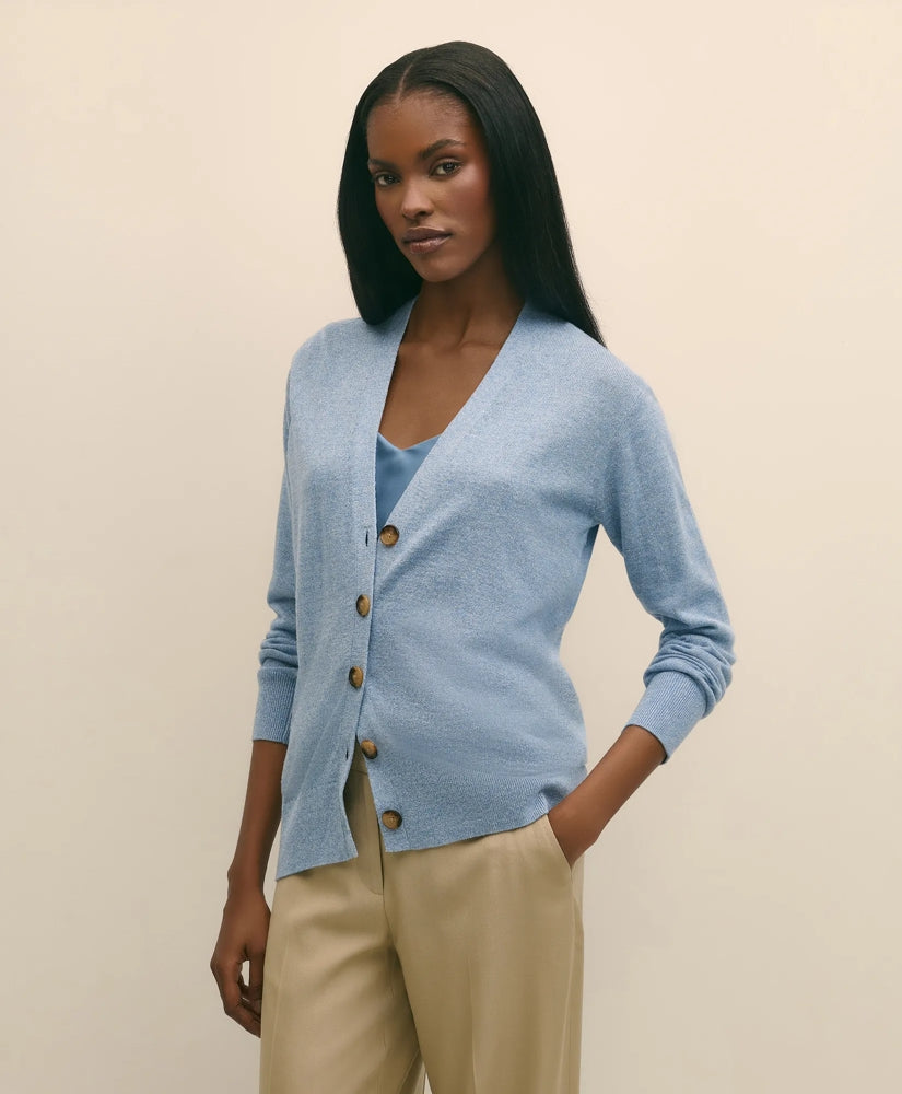 Silk Marled Knit Relaxed Cardigan / Brooks Brothers Sale