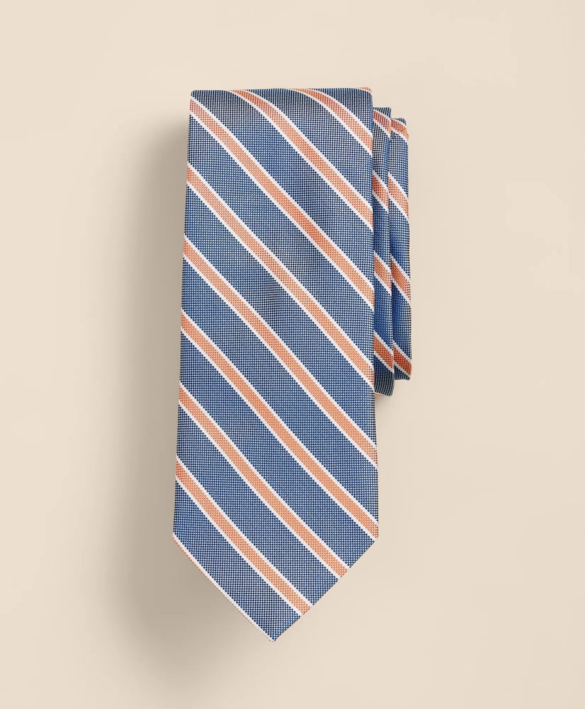 Silk Oxford-Weave Outline Stripe Tie / Brooks Brothers Men