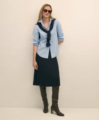 Silk Viscose Pleated Sweater Skirt / Brooks Brothers Sale