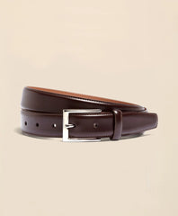 Silver Buckle Leather Dress Belt / Brooks Brothers Men
