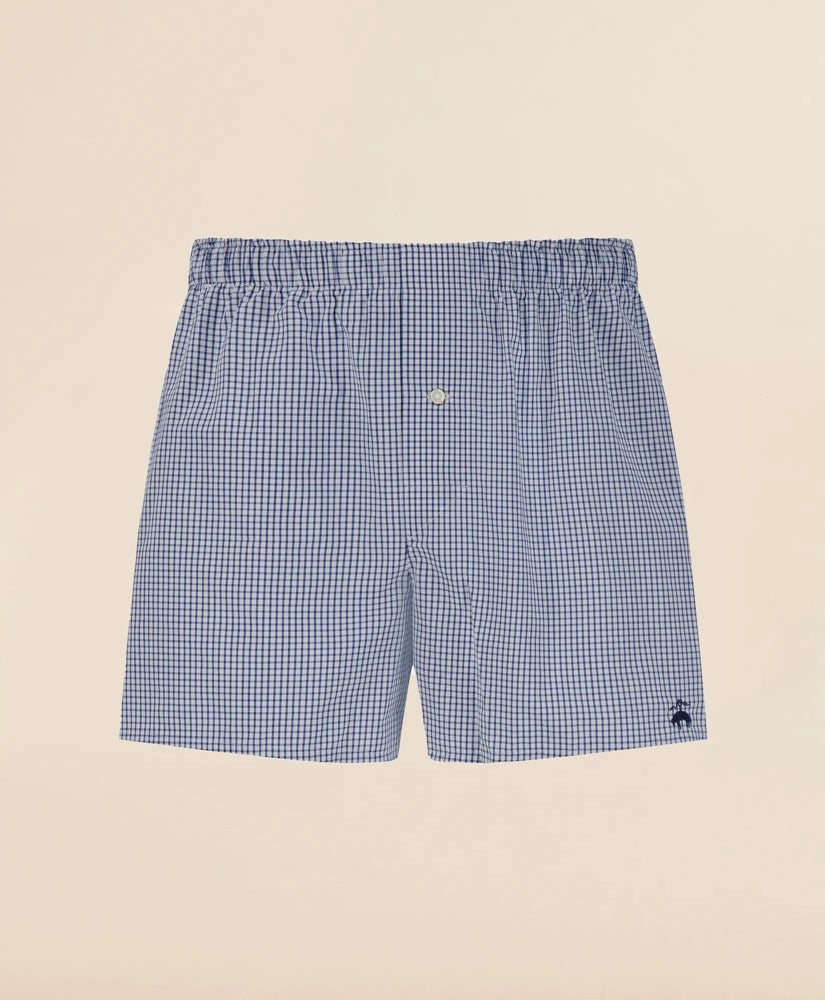 Slim Fit Cotton Broadcloth Check Boxers / Brooks Brothers Men