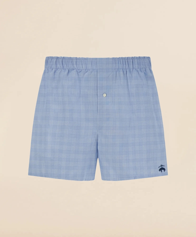 Slim Fit Cotton Broadcloth Check Boxers / Brooks Brothers Men
