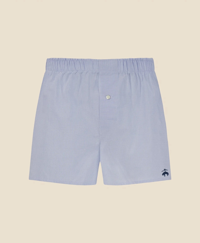 Slim Fit Cotton Broadcloth Windowpane Boxers / Brooks Brothers Men