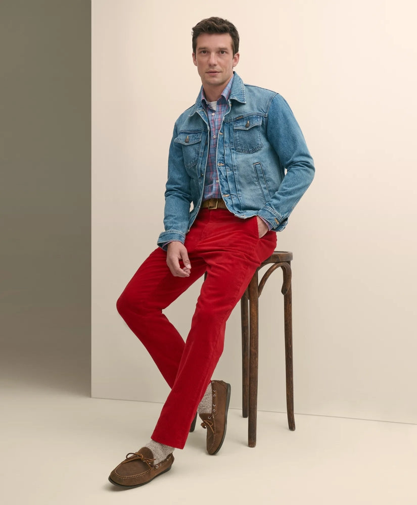 Slim Fit Cotton Wide-Wale Corduroy Pants / Brooks Brothers Sale