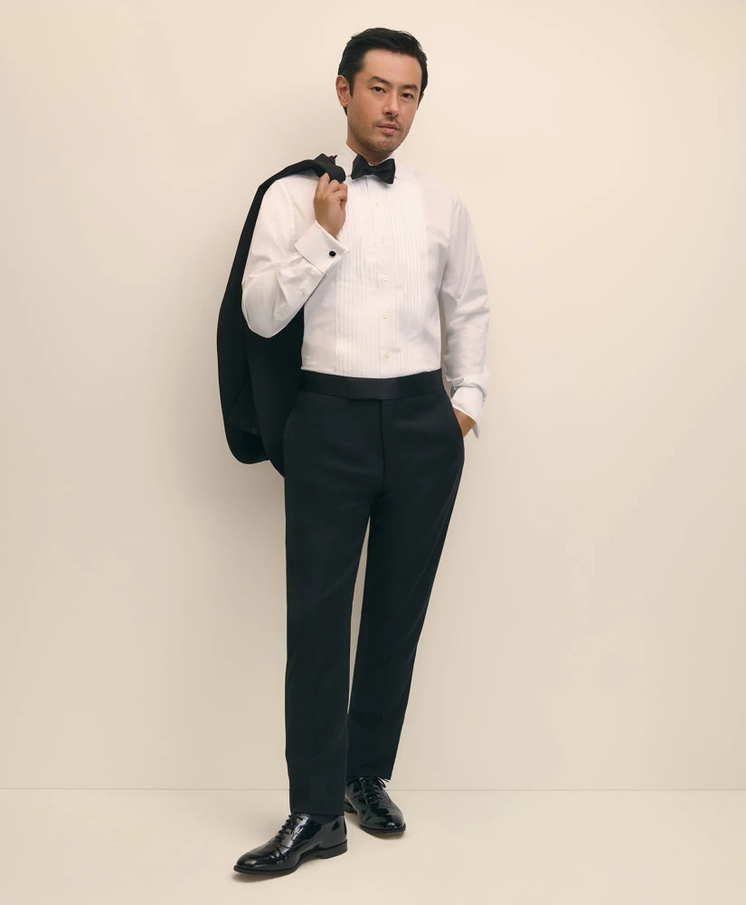 Slim Fit Merino Wool Twill 1818 Tuxedo Pants / Brooks Brothers Tailored