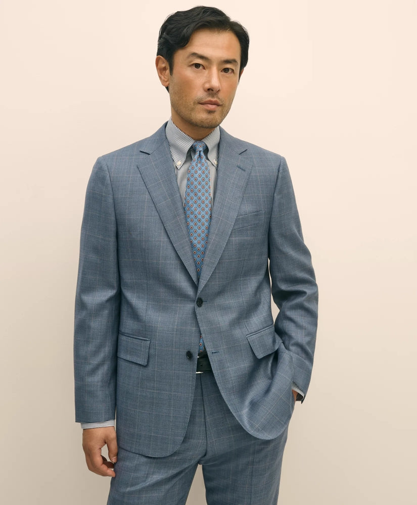 Slim Fit Wool Overcheck 1818 Suit / Brooks Brothers Men