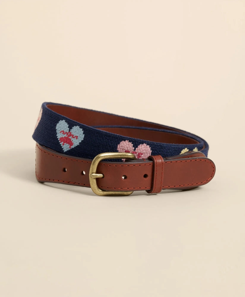 Smathers & Branson Needlepoint Candy Heart Belt / Brooks Brothers Men
