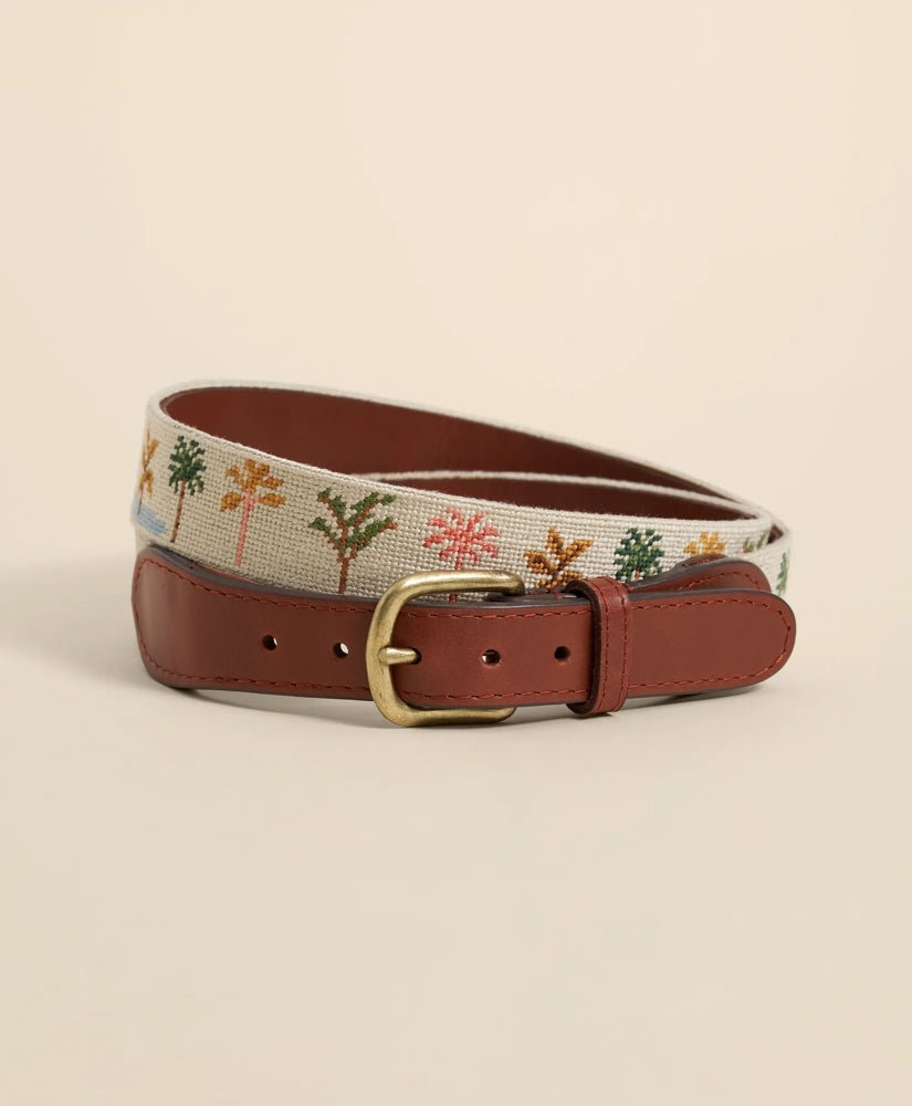 Smathers & Branson Needlepoint Desert Palms Belt / Brooks Brothers Men