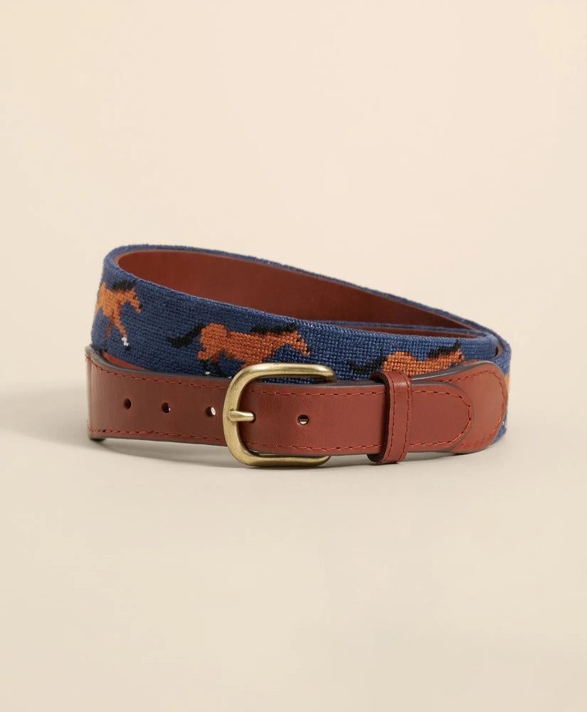 Smathers & Branson Needlepoint Horse Belt / Brooks Brothers Men