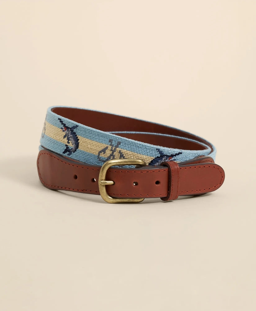 Smathers & Branson Needlepoint Marlin Belt / Brooks Brothers Men