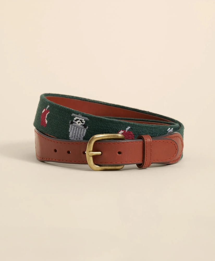 Smathers & Branson Needlepoint Racoon Belt / Brooks Brothers Men