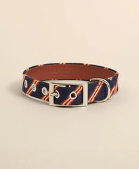 Smathers & Branson Needlepoint Rep Stripe Dog Collar / Brooks Brothers Men