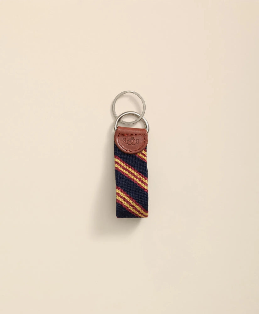 Smathers & Branson Needlepoint Rep Stripe Key Fob / Brooks Brothers Men