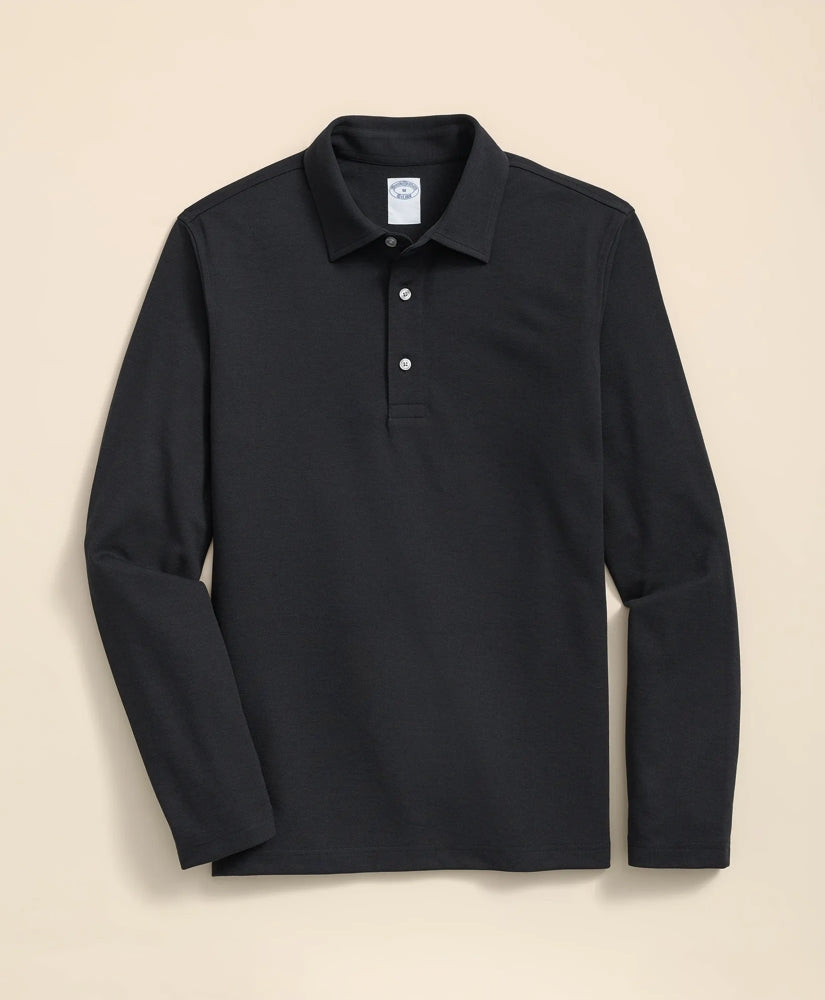 Spread Collar Long-Sleeve Polo Shirt / Brooks Brothers Sale