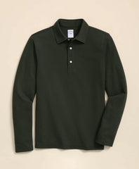 Spread Collar Long-Sleeve Polo Shirt / Brooks Brothers Sale