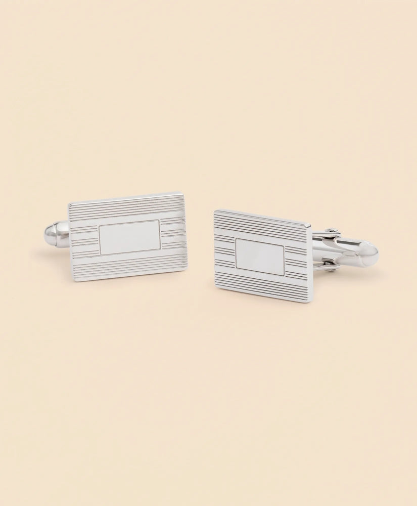 Sterling Silver Engravable Rhodium-Plated Cufflinks / Brooks Brothers Men