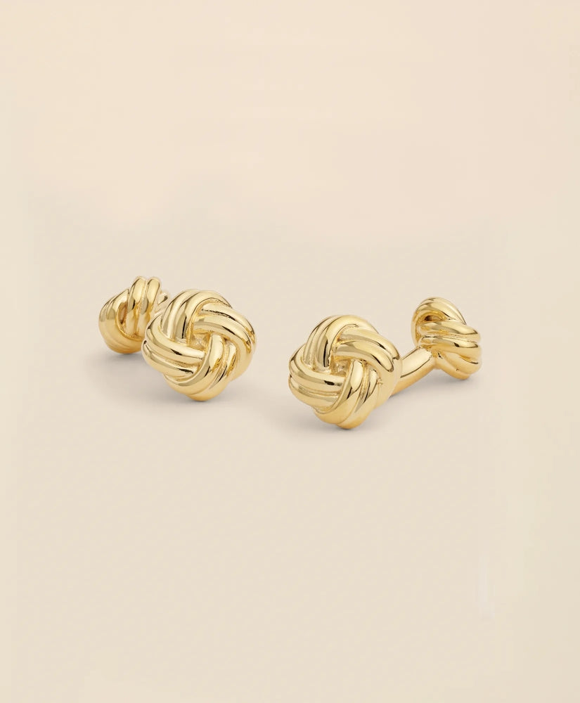 Sterling Silver Gold-Plated Knot Cufflinks / Brooks Brothers Men
