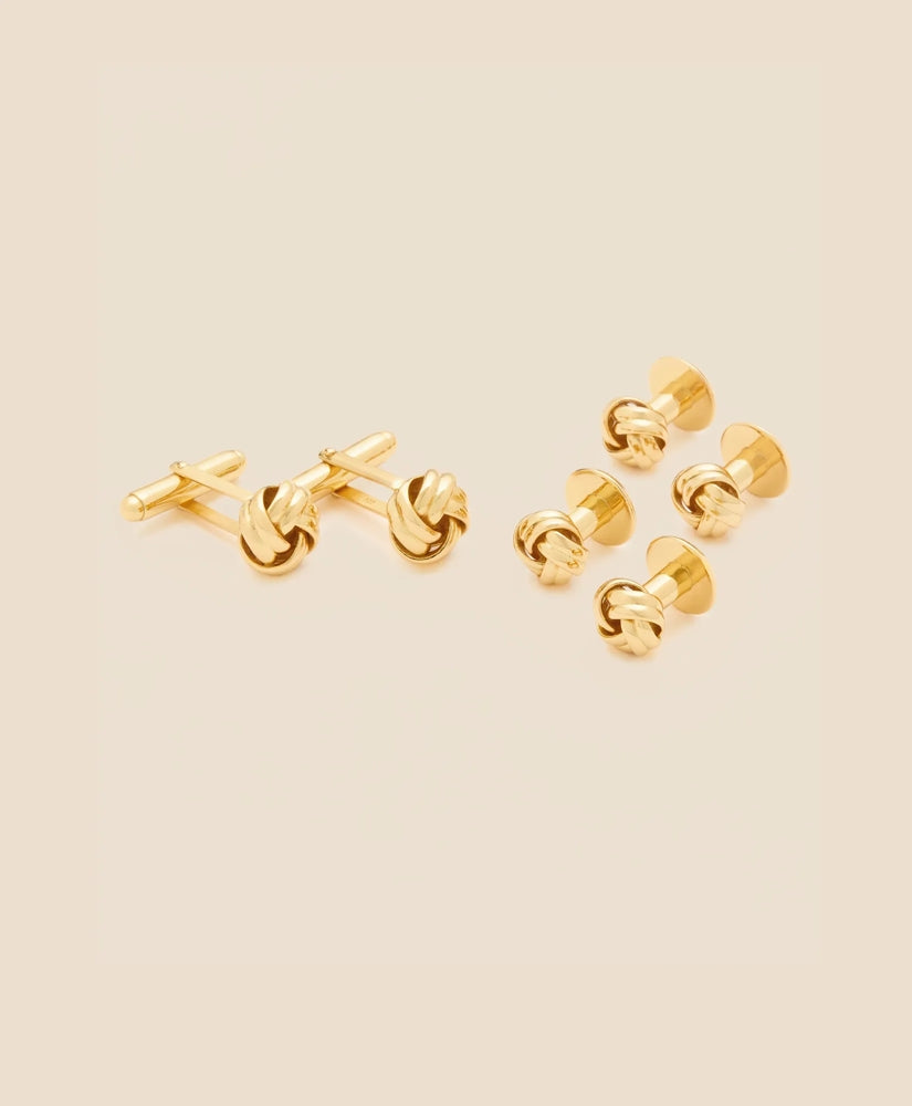 Sterling Silver Gold-Plated Knot Cufflinks / Brooks Brothers Men