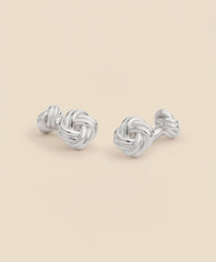 Sterling Silver Rhodium-Plated Knot Cufflinks / Brooks Brothers Tailored