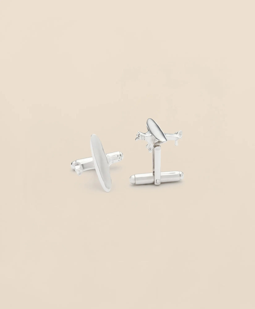 Sterling Silver Rhodium-Plated  Airplane Cufflinks / Brooks Brothers Men