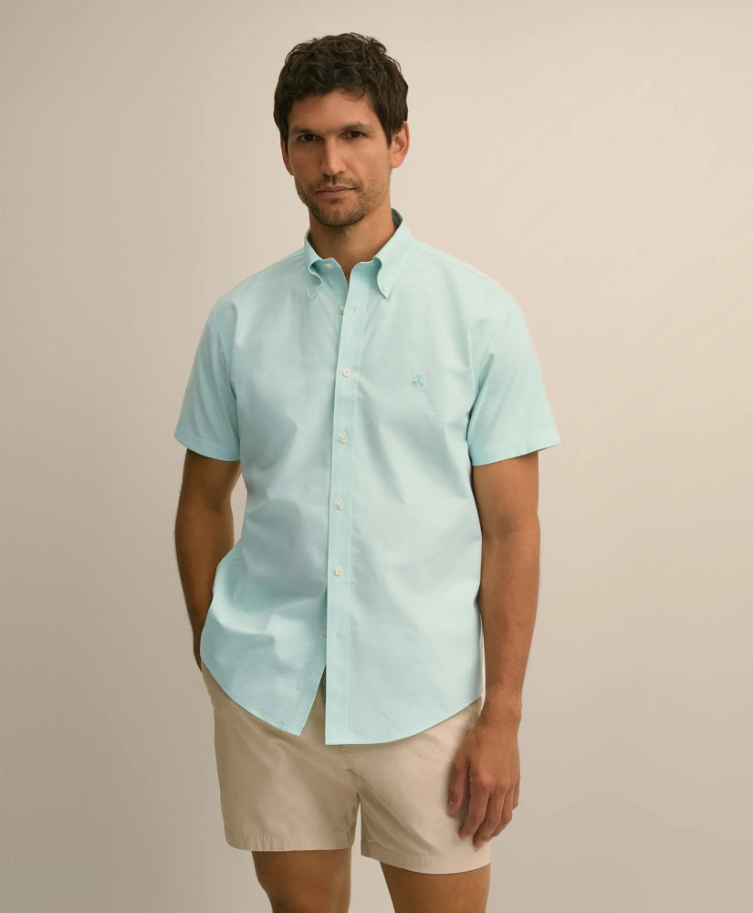 Stretch Non-Iron Cotton-Oxford Polo Button-Down Short-Sleeve Sport Shirt / Brooks Brothers Men