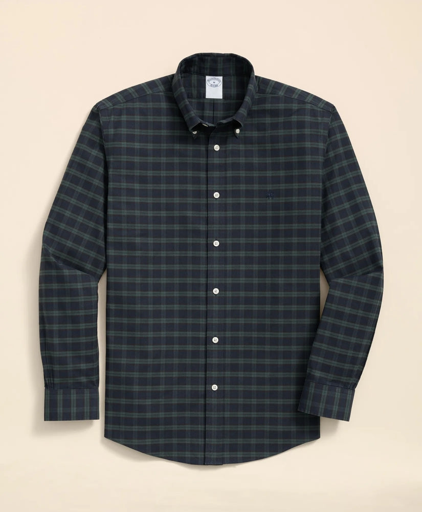Stretch Non-Iron Oxford Button-Down Collar, Black Watch Shirt / Brooks Brothers Sale