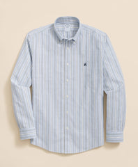 Stretch Non-Iron Oxford Button-Down Collar, Outline Stripe Sport Shirt / Brooks Brothers Sale