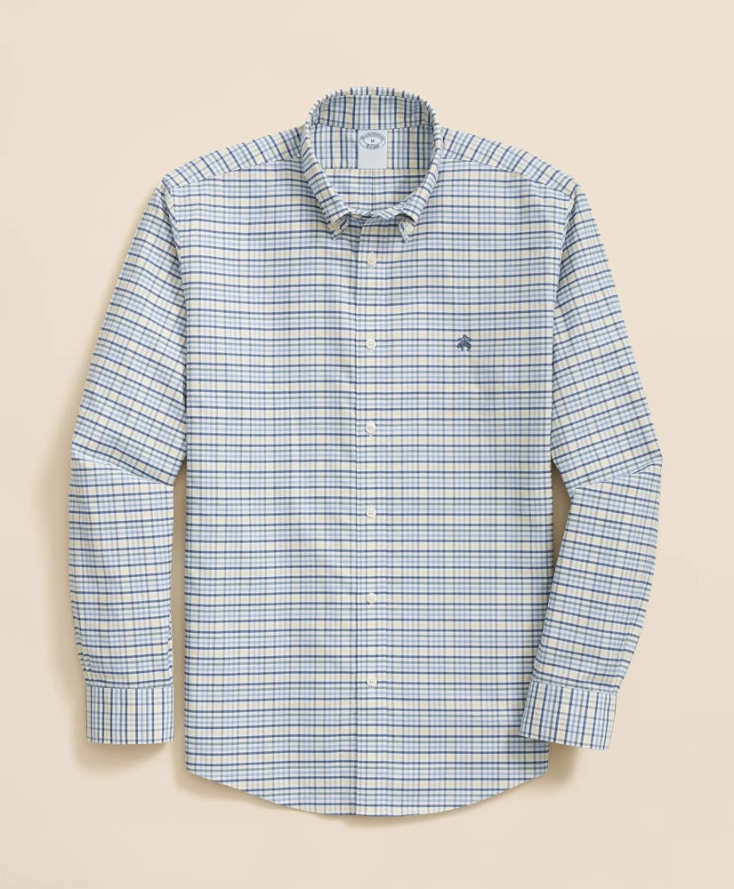 Stretch Non-Iron Oxford Button-Down Collar, Tattersall Sport Shirt / Brooks Brothers Sale
