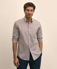 Stretch Cotton Non-Iron Broadcloth Polo Button-Down Collar, Check Sport Shirt / Brooks Brothers Men