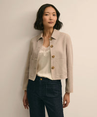 Suede Cropped Jacket / Brooks Brothers Women