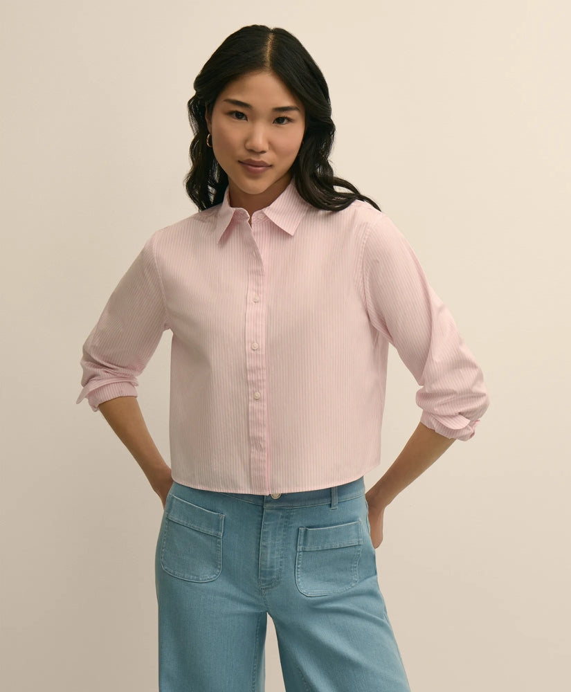 The Cropped Button-Down Striped Shirt / Brooks Brothers Shirts