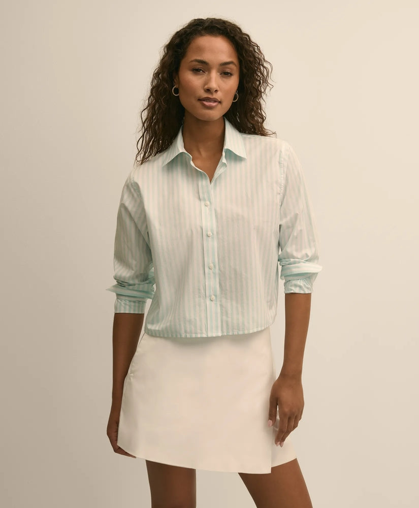 The Cropped Stripe Shirt / Brooks Brothers Women