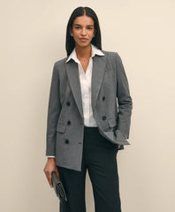 The Essentials Double-Breasted Peak Lapel Jacket in Wool Blend / Brooks Brothers Sale