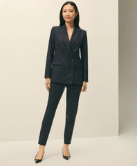 The Essentials Double-Breasted Peak Lapel Jacket in Wool Blend / Brooks Brothers Women