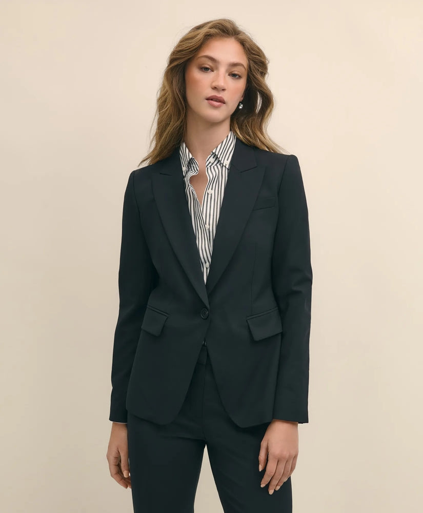 The Essentials Single-Breasted Peak Lapel in Wool Blend / Brooks Brothers Women