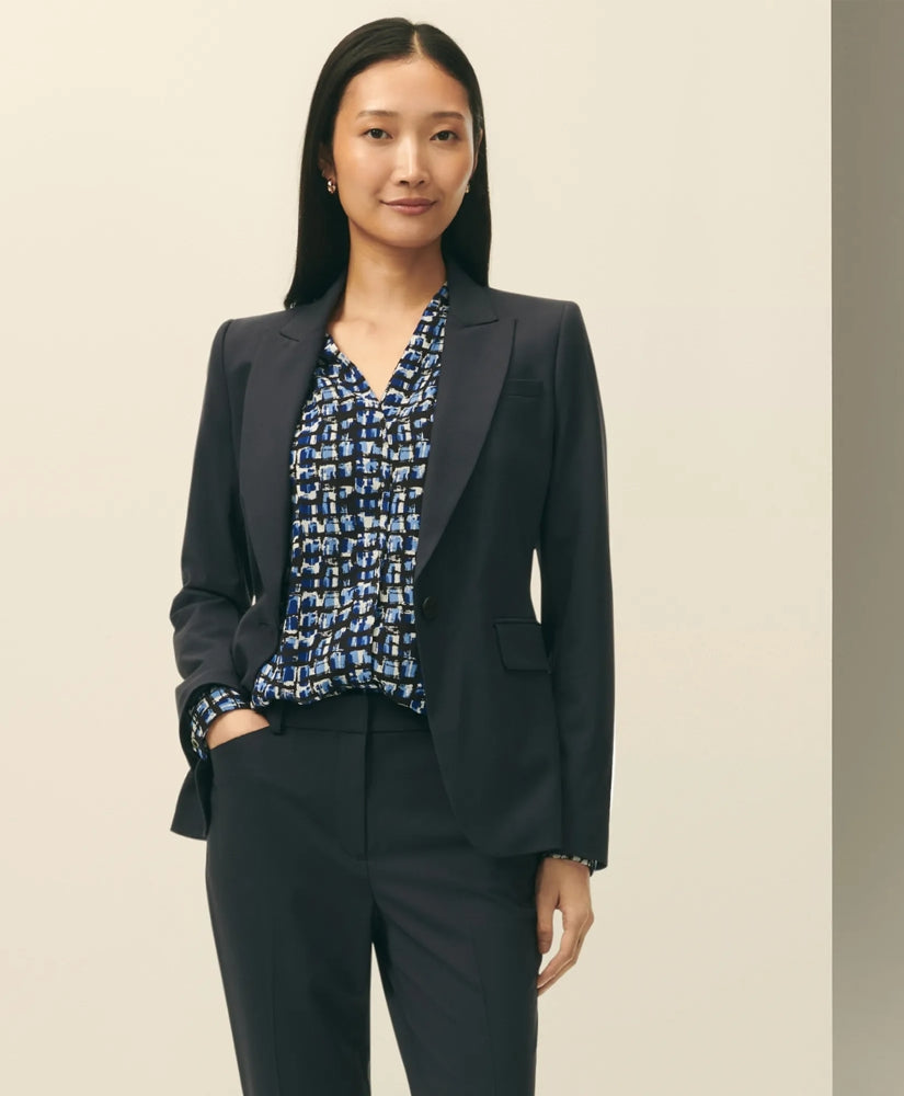 The Essentials Single-Breasted Peak Lapel in Wool Blend / Brooks Brothers Women