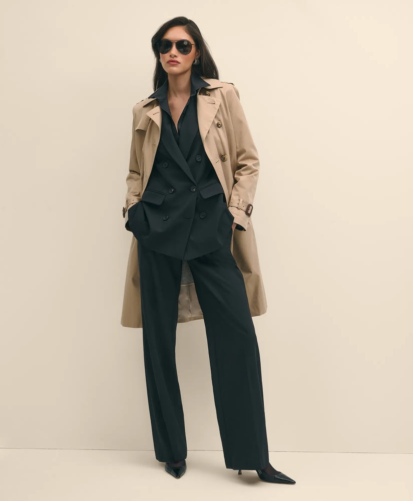 The Essentials Wide-Leg Trousers in Wool Blend / Brooks Brothers Women