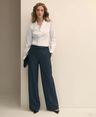The Essentials Wide-Leg Trousers in Wool Blend / Brooks Brothers Women