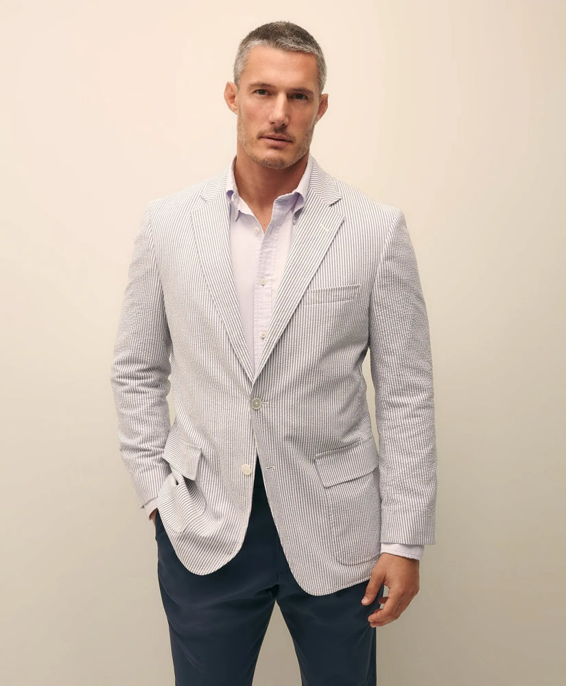 The No. 1 Sack Sport Coat in Cotton Seersucker / Brooks Brothers Men