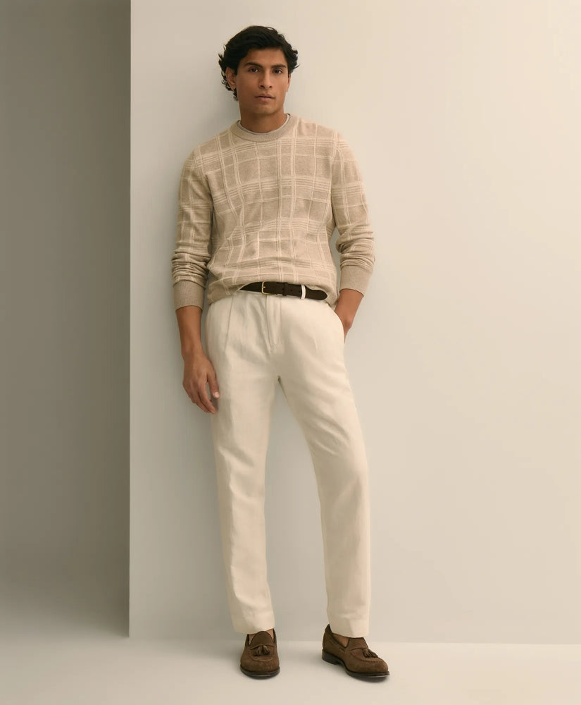 The Pleated Linen-Cotton Pants / Brooks Brothers Men