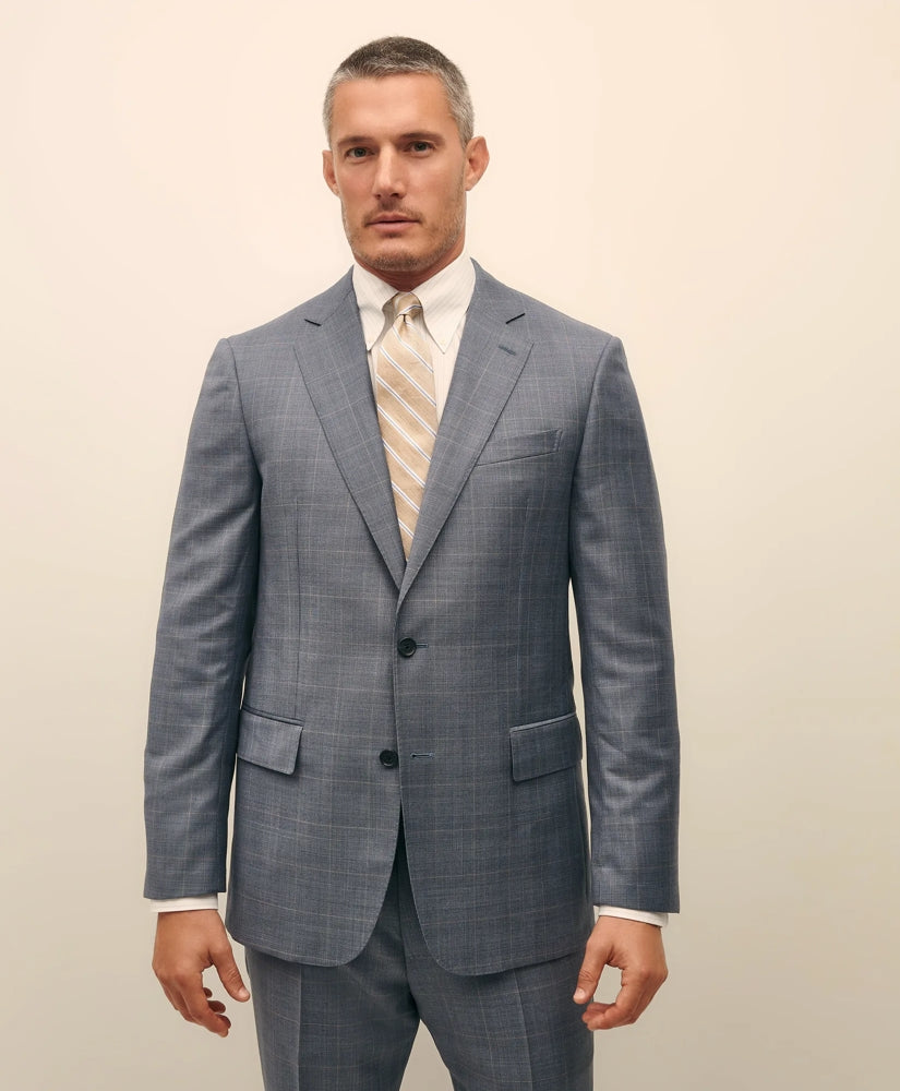Traditional Fit Wool Overcheck 1818 Suit / Brooks Brothers Tailored