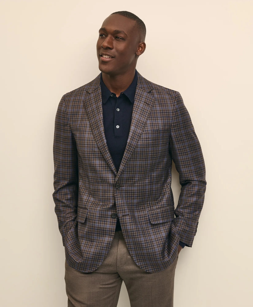 Traditional Fit Wool Plaid-Gingham Sport Coat / Brooks Brothers Sale