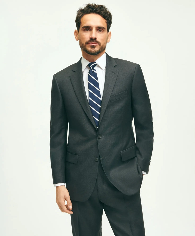 Traditional Fit Wool Tic 1818 Suit / Brooks Brothers Tailored