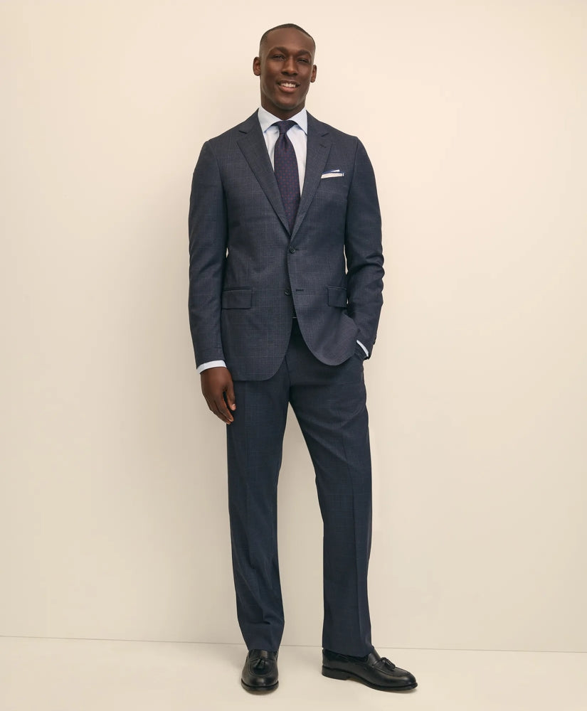 Traditional Fit Wool Windowpane 1818 Suit / Brooks Brothers Tailored