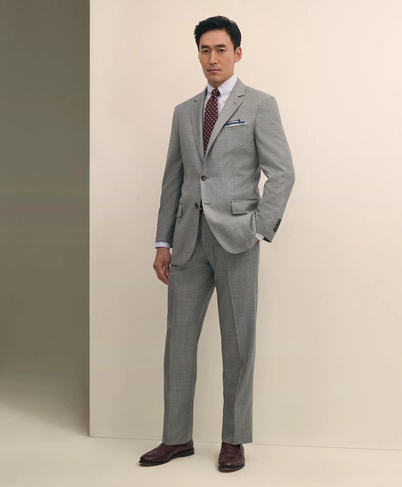 Traditional Fit  Wool Sharkskin 1818 Suit / Brooks Brothers Tailored