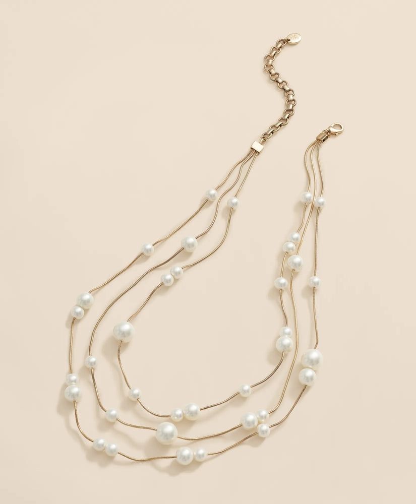 Triple Strand Faux-Pearl Necklace / Brooks Brothers Women