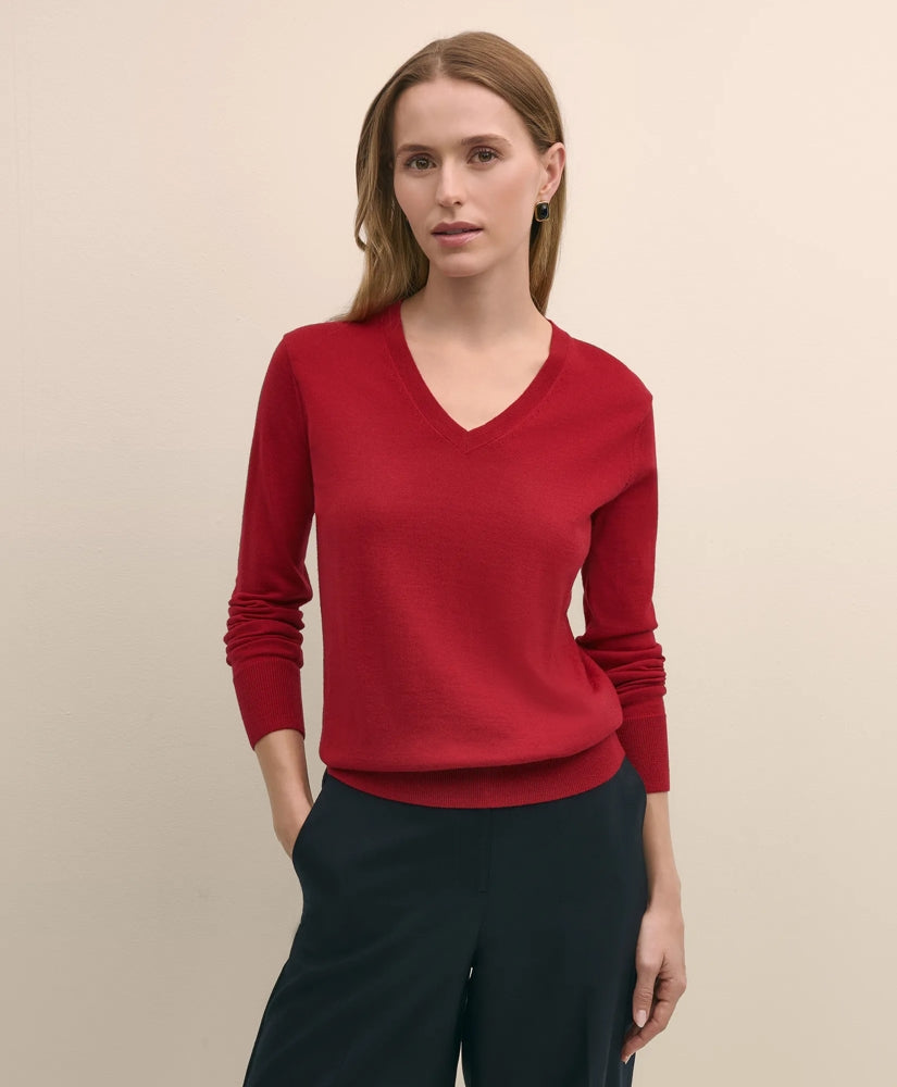 Ultimate Merino Wool V-Neck Sweater / Brooks Brothers Women