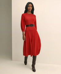 Viscose Blend Shirred-Sleeve Dress / Brooks Brothers Sale